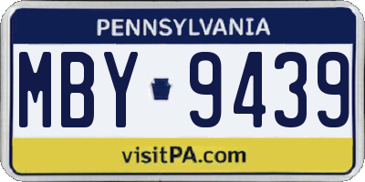 PA license plate MBY9439