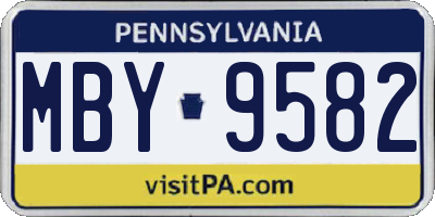 PA license plate MBY9582