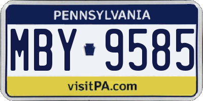 PA license plate MBY9585