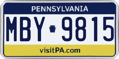 PA license plate MBY9815
