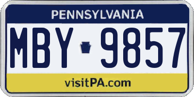 PA license plate MBY9857