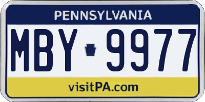 PA license plate MBY9977