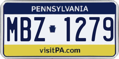PA license plate MBZ1279