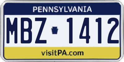 PA license plate MBZ1412
