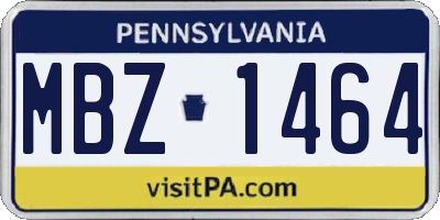 PA license plate MBZ1464
