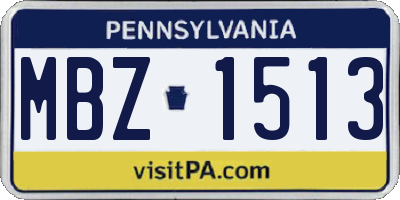 PA license plate MBZ1513