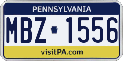 PA license plate MBZ1556