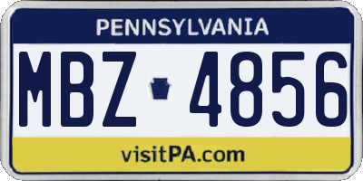 PA license plate MBZ4856