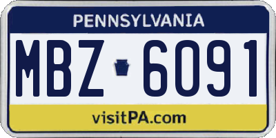 PA license plate MBZ6091
