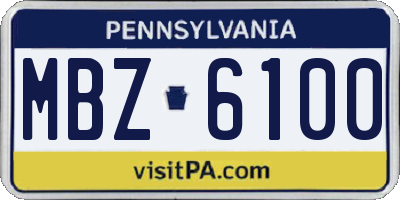 PA license plate MBZ6100