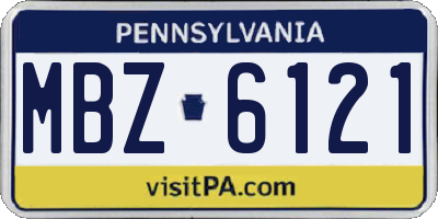 PA license plate MBZ6121