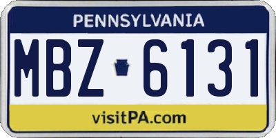PA license plate MBZ6131