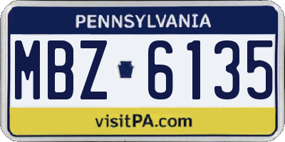 PA license plate MBZ6135