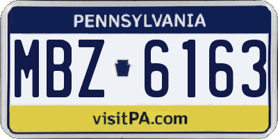 PA license plate MBZ6163