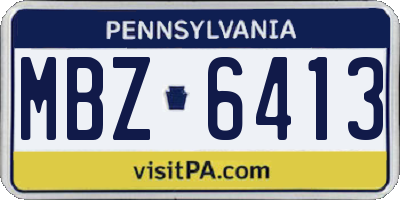 PA license plate MBZ6413