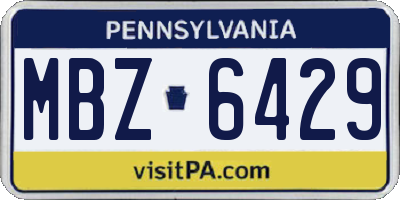 PA license plate MBZ6429