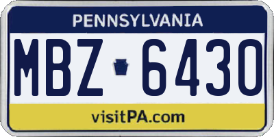 PA license plate MBZ6430