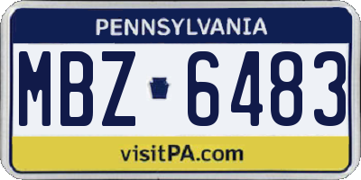 PA license plate MBZ6483