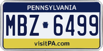 PA license plate MBZ6499
