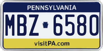 PA license plate MBZ6580
