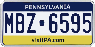 PA license plate MBZ6595