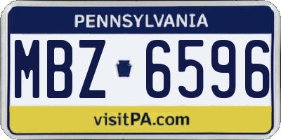 PA license plate MBZ6596