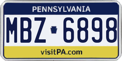 PA license plate MBZ6898