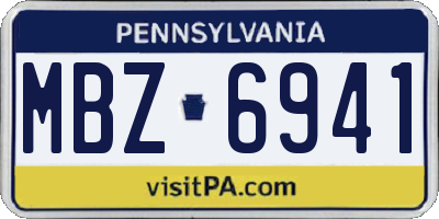 PA license plate MBZ6941