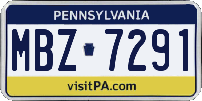 PA license plate MBZ7291