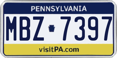 PA license plate MBZ7397