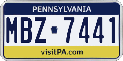 PA license plate MBZ7441