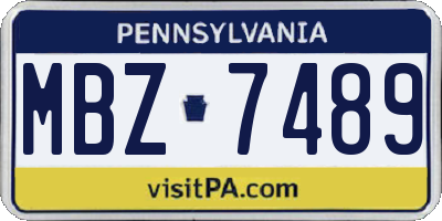 PA license plate MBZ7489