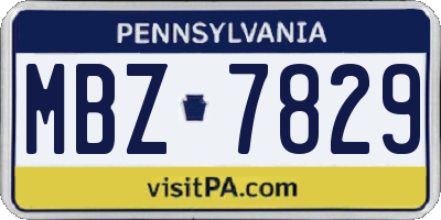 PA license plate MBZ7829