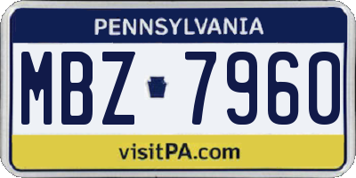 PA license plate MBZ7960
