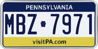 PA license plate MBZ7971