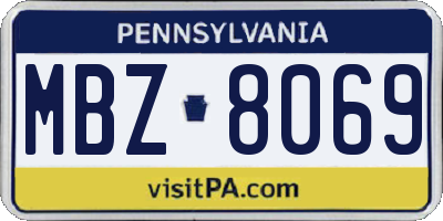 PA license plate MBZ8069