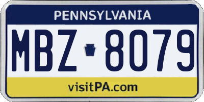 PA license plate MBZ8079