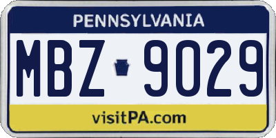 PA license plate MBZ9029