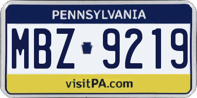 PA license plate MBZ9219