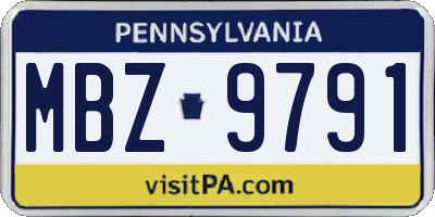 PA license plate MBZ9791