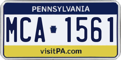 PA license plate MCA1561