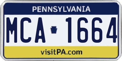 PA license plate MCA1664