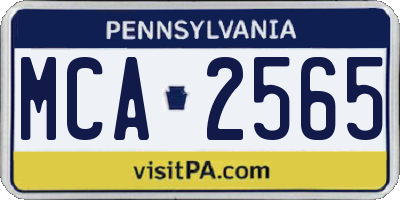 PA license plate MCA2565
