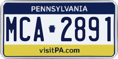PA license plate MCA2891