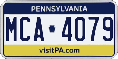 PA license plate MCA4079