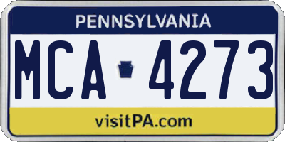 PA license plate MCA4273
