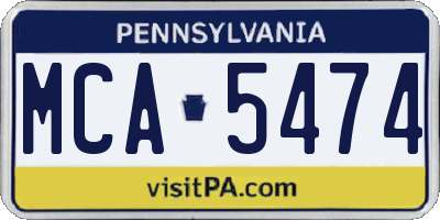 PA license plate MCA5474