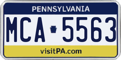 PA license plate MCA5563