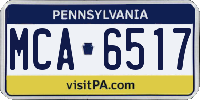 PA license plate MCA6517