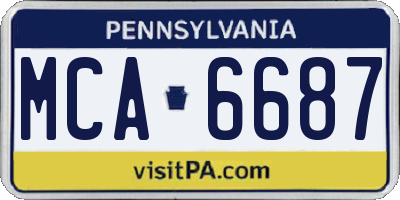 PA license plate MCA6687